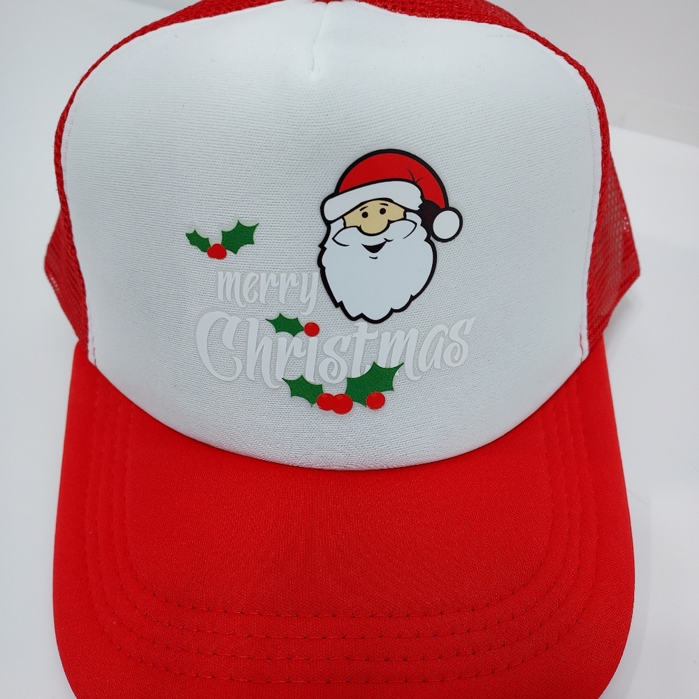 Santa Christmas hat Meshback Snapback Red and white
